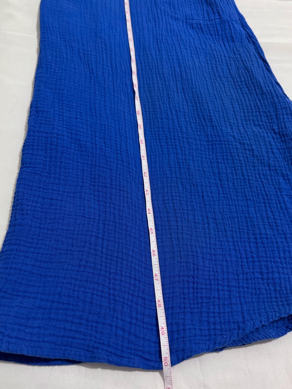 J. Jill Vibrant Blue 100% Cotton Gauze One Pocket Midi Shirtdress Large - Picture 6 of 15